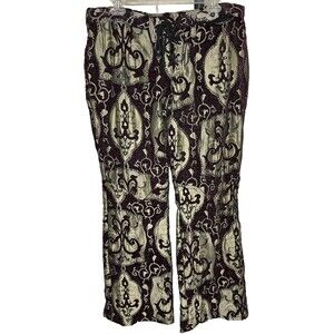 Shrine of Hollywood Maroon Gold Tapestry Pants Size 34 Goth Punk Steampunk